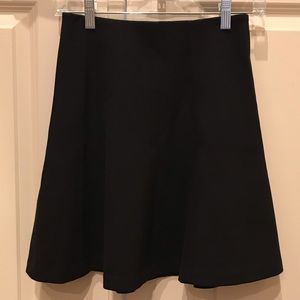 LOFT Solid Black Pleated Circle Skirt Size XSP